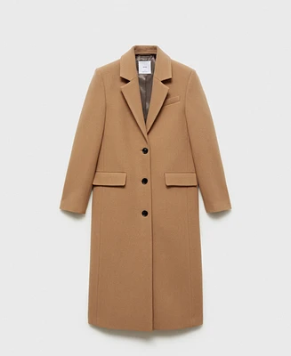 Mango Women's Slim Fit Wool Coat