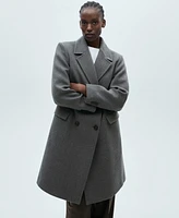 Mango Women's Double-Breasted Wool Coat