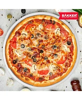 Bakken Swiss Pizza Tray Set 3-Piece Gray Ceramic Coating, Non-Stick, Round Steel Pizza Pans