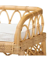 bali & pari Leryn Modern Bohemian Natural Brown Rattan Bench