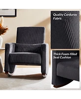 Hulala Home Tom Modern Rocking Chair with Solid Wood