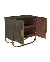 Boyel Living 2-Door Accent Cabinet with U-Shape Stainless Steel Leg