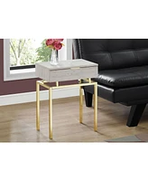 Slickblue 24in Modern End Table 1 Drawer Nightstand Marble Legs