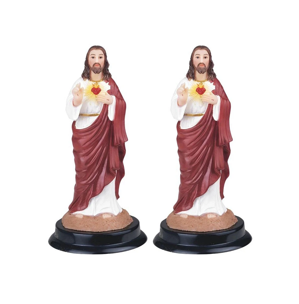 Fc Design "2-pc Set" 5"H Sacred Heart of Jesus Statue Holy Figurine Statue Ornament Home Room Office Decor and Perfect Ideas for Housewarming, Holiday