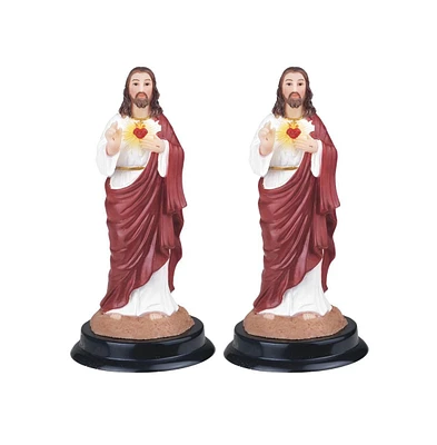 Fc Design "2-pc Set" 5"H Sacred Heart of Jesus Statue Holy Figurine Statue Ornament Home Room Office Decor and Perfect Ideas for Housewarming