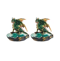 Fc Design "2-pc Set" 3"H Dragon Tray Figurine Statue Ornament Home Room Office Decor and Perfect Ideas for Housewarming