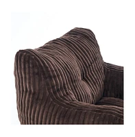 The Pop Home Soft Corduroy Bean Bag Chair with Memory Foam Filling for Living Room-The