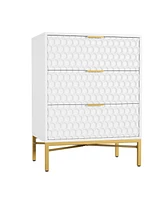 gaomon Modern 3 Drawer Dresser, Nightstand with Wide Top, Chest of Drawers