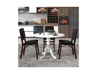 Slickblue Round Solid Wood Kitchen Dining Table in Farmhouse Wooden Finish