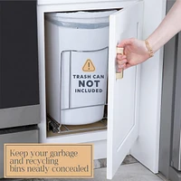 Pull Out Trash Can for Under Cabinet, Adjustable with Chrome Finish 13 x 21 In - Trash Can Not Included