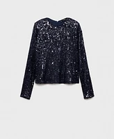 Mango Women's Sequins Detail Long Sleeved T-Shirt