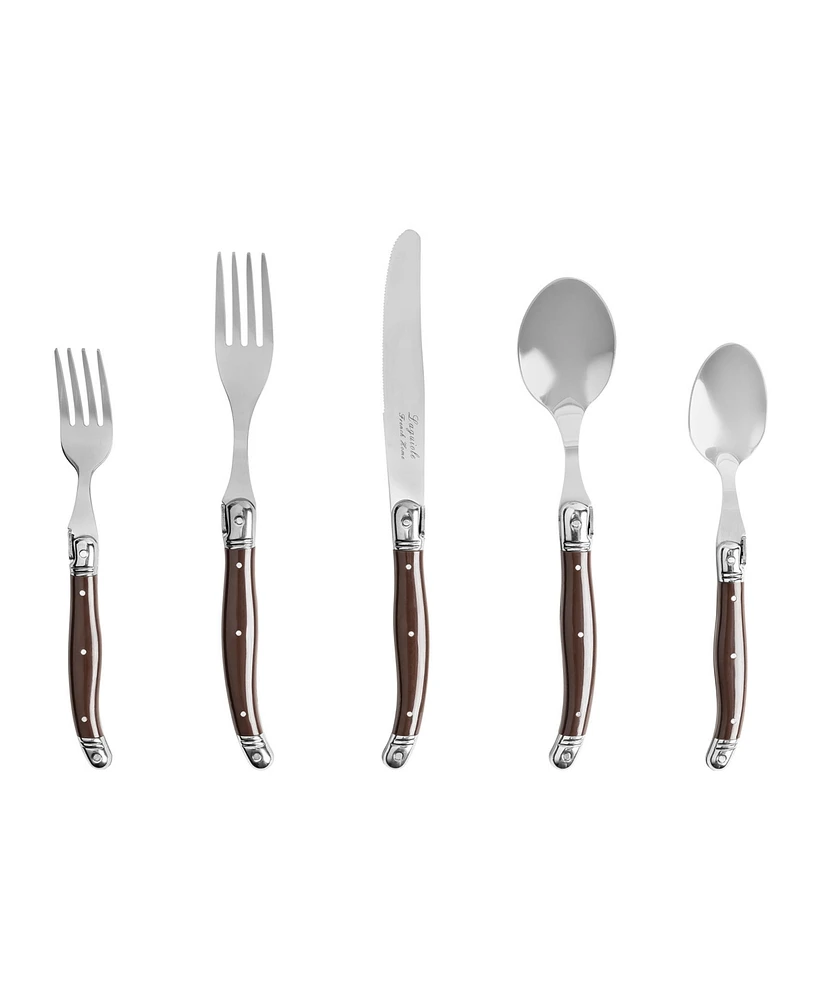 French Home Laguiole 20 Piece Stainless Steel Flatware Set, Service for 4