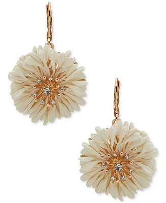 lonna & lilly Gold-Tone Pave & Gypsum Flower Drop Earrings