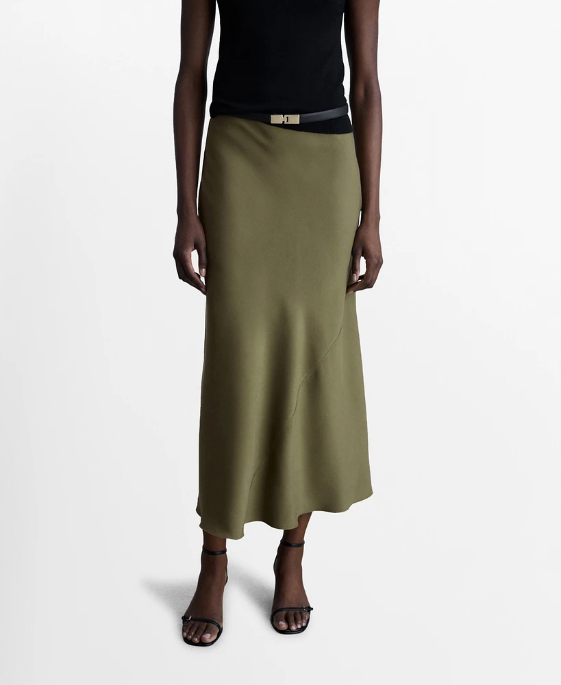 Mango Women's Satin Midi Skirt