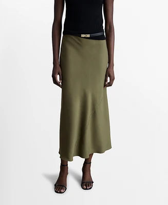 Mango Women's Satin Midi Skirt