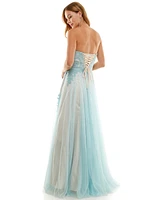 Say Yes Juniors' Strapless Embellished Ballgown, Created for Macy's