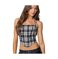 Edikted Women's Leon Plaid Corset