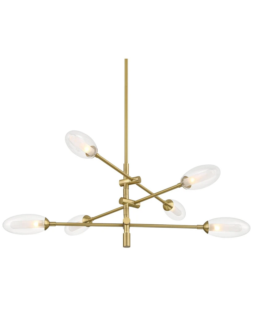 Possini Euro Design Evelyn 33"W Brushed Gold 6-Light Led Sputnik Chandelier