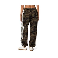 Edikted Women's Camo Contast Striped Sweatpants