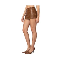 Edikted Women's Studded Faux Leather Mini Skort