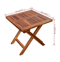 vidaXL Sun Lounger with Table Solid Acacia Wood