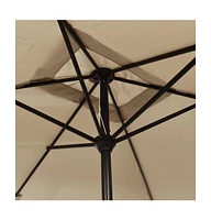 vidaXL Garden Parasol with Metal Pole 118.1"x78.7" Taupe