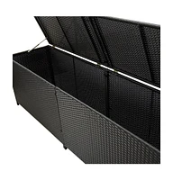 vidaXL Patio Storage Box Poly Rattan 78.7"x19.6"x23.6