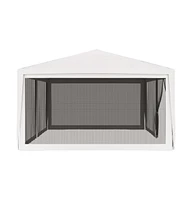 Party Tent with 4 Mesh Sidewalls 13.1'x19.7' White