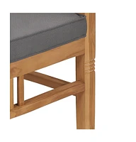 vidaXL Patio Chairs with Cushions 2 pcs Solid Teak Wood