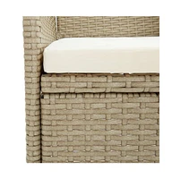 Patio Dining Chairs 2 pcs Poly Rattan Beige