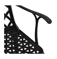 vidaXL 3 Piece Bistro Set Cast Aluminum Black