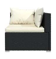 vidaXL 4 Piece Patio Lounge Set with Cushions Poly Rattan