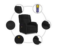 Massage Recliner Chair Black Fabric