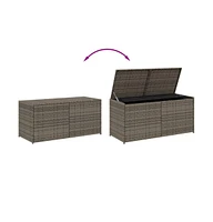 vidaXL Garden Storage Box Gray 74.8 Gal Poly Rattan