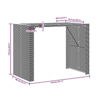 vidaXL Patio Bar Table with Acacia Wood Top Gray 57.1"x31.5"x43.3" Poly Rattan