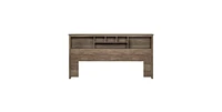 Slickblue Bookcase Headboard with Adjustable Shelves - Perfect for Organizing Books and Decor