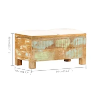 Storage Bench Solid Reclaimed Wood 31.5"x15.7"x15.7"