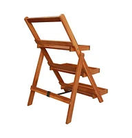 3-Tier Plant Stand 19.7"x24.8"x31.5" Solid Acacia Wood