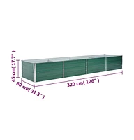 Garden Raised Bed Galvanized Steel 126"x31.5"x17.7" Green