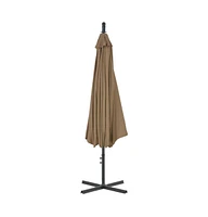 vidaXL Cantilever Garden Parasol with Steel Pole 118.1" Taupe