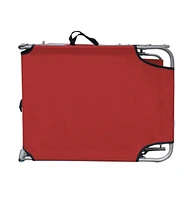 vidaXL Folding Sun Lounger with Canopy Steel and Fabric
