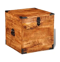 Storage Chest Cubic Rough Mango Wood