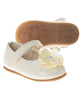 Josmo Infant Girls Hook and Loop Flowery Dress Shoes