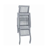 vidaXL Patio Deck Chair with Footrest Gray Wash Solid Acacia Wood