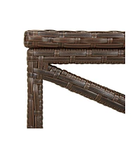 vidaXL Patio Bench 31.5" Poly Rattan Brown