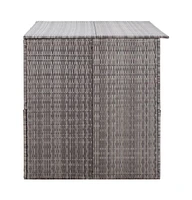 vidaXL Patio Storage Box Gray 59.1"x39.4"x39.4" Poly Rattan
