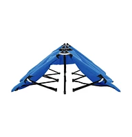 vidaXL Two Person Folding Sun Lounger Blue Steel
