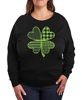 Hybrid Apparel Plus Patterned Shamrock Graphic Crew Neck Top