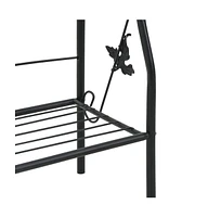 3-Layer Plant Rack Black 20.5"x11"x50.4" Iron