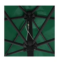 vidaXL Garden Parasol with Aluminum Pole 106.3"x96.9" Green